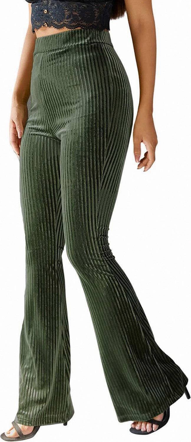 Velvet Ribbed Flare Pants